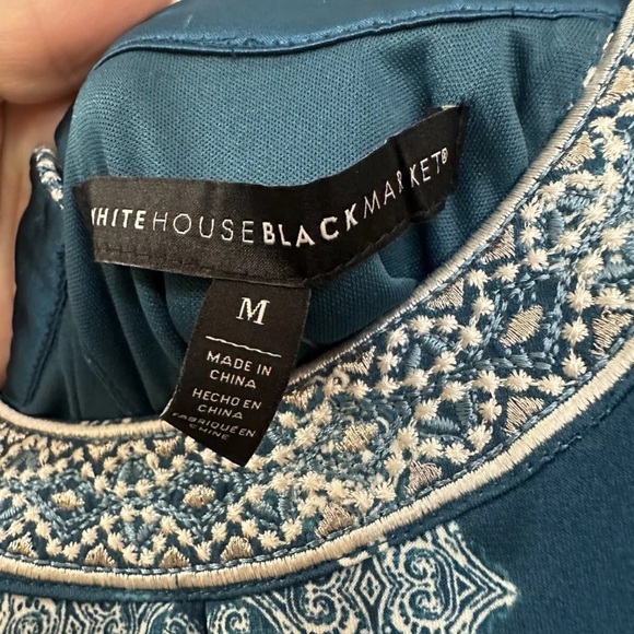 White House Black Market One Piece Women’s Size Medium Turquoise And White NWT - Picture 10 of 11